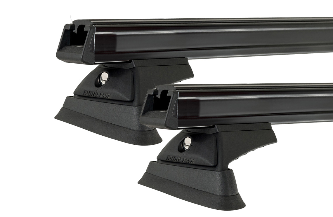 Rhino Rack JB0082 Heavy Duty RCL Trackmount Black 2 Bar Roof Rack for CHRYSLER PT Cruiser 5dr Hatch with Bare Roof (2000 to 2010)